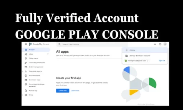 I will create a verified google play console developer account for you